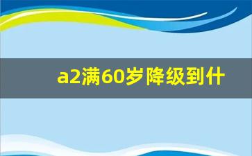 a2满60岁降级到什么等级,A2驾驶证65岁降级