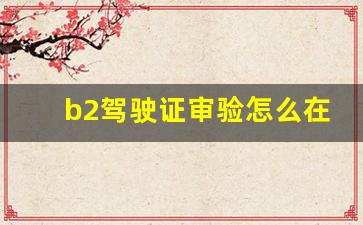 b2驾驶证审验怎么在12123上完成,b2审验是怎么审的