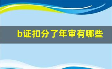 b证扣分了年审有哪些步骤