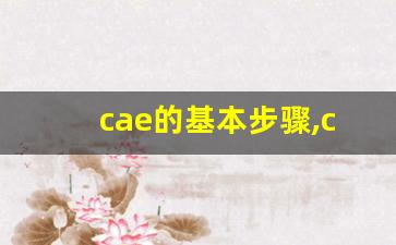 cae的基本步骤,cae表示计算机辅助什么