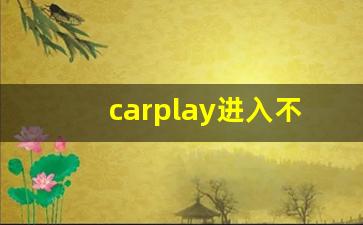 carplay进入不到应用界面,蓝牙连接成功carplay不启动