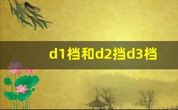 d1档和d2挡d3档d4档,自动挡d1和d2的区别