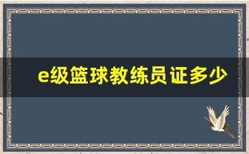 e级篮球教练员证多少钱