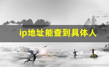 ip地址能查到具体人吗,查ip地址能找到人吗