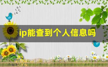 ip能查到个人信息吗,手机ip封了恢复出厂可以吗