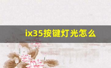 ix35按键灯光怎么调亮