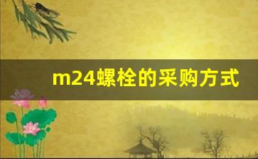 m24螺栓的采购方式,m24螺栓直径是多少