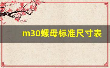 m30螺母标准尺寸表,螺母规格型号尺寸表