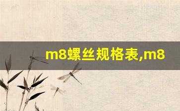 m8螺丝规格表,m8螺纹螺距