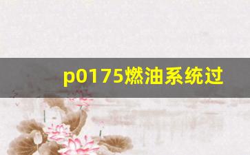 p0175燃油系统过浓,p0175故障码的介绍