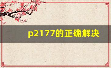 p2177的正确解决方法,p2177故障码维修案例