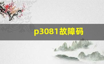 p3081故障码