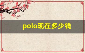 polo现在多少钱