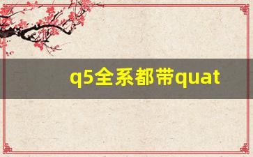 q5全系都带quattro,2011奥迪q5是全时四驱吗