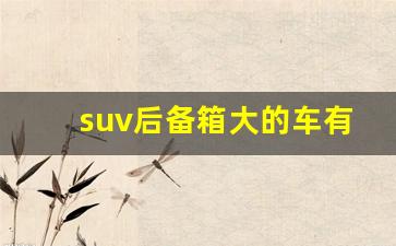 suv后备箱大的车有哪些,后备箱超过三千升的suv