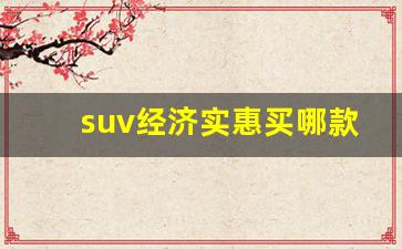 suv经济实惠买哪款