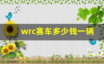 wrc赛车多少钱一辆,wrc赛车可以合法上路吗