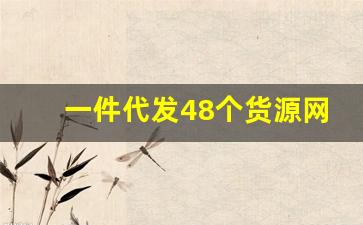 一件代发48个货源网站,供应链采购平台