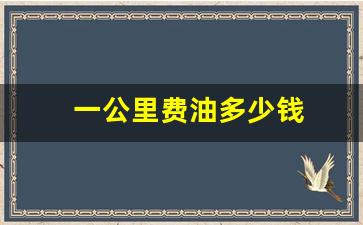 一公里费油多少钱