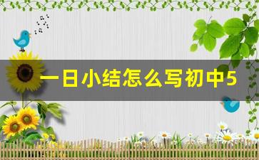 一日小结怎么写初中50字