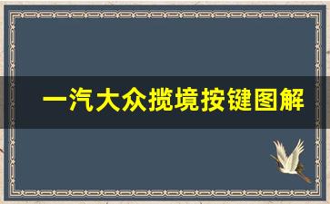 一汽大众揽境按键图解视频