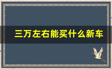 三万左右能买什么新车