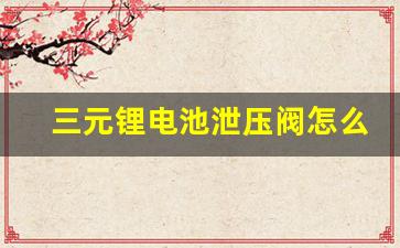 三元锂电池泄压阀怎么用,锂电池安全阀复位孔在哪