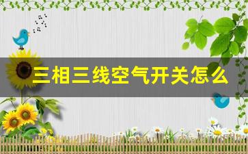 三相三线空气开关怎么接线,3相电空开接出2相电