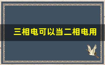 三相电可以当二相电用吗