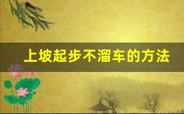 上坡起步不溜车的方法,手自一体爬坡方法口诀