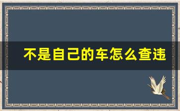 不是自己的车怎么查违章,不是自己的车怎么查车辆违章