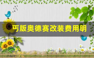 丐版奥德赛改装费用明细报价,奥德赛丐版是哪一款