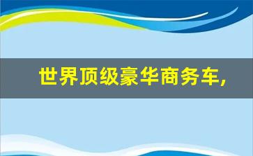 世界顶级豪华商务车,顶级商务车排行榜前十名