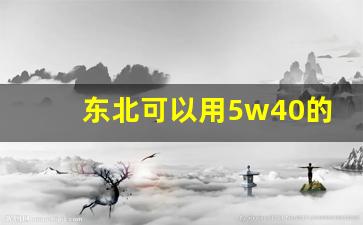 东北可以用5w40的机油吗