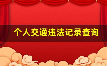 个人交通违法记录查询,个人驾驶证信息查询网