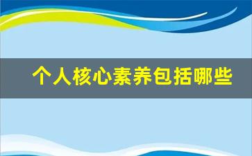 个人核心素养包括哪些