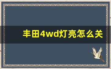 丰田4wd灯亮怎么关掉,丰田出现4wd什么故障