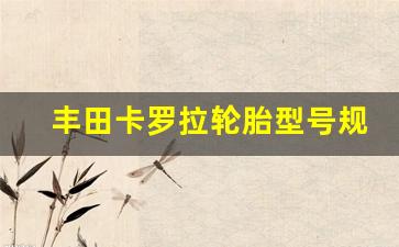 丰田卡罗拉轮胎型号规格,丰田卡罗拉轮胎多长时间需要更换