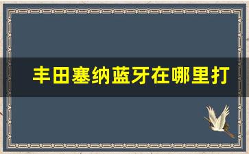 丰田塞纳蓝牙在哪里打开,丰田塞纳使用论坛