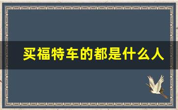 买福特车的都是什么人,福特汽车怎么样值得买吗