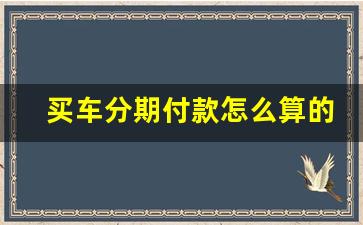 买车分期付款怎么算的,分期买车每月还款方式