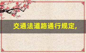 交通法道路通行规定,新交通法规2023年全文