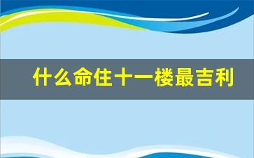 什么命住十一楼最吉利,特别适合住11层的属相