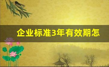 企业标准3年有效期怎么算,企业前三年叫什么期