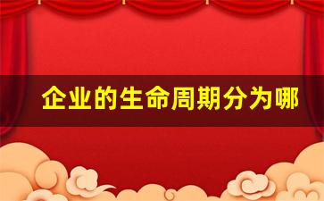 企业的生命周期分为哪几个阶段