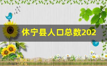 休宁县人口总数2023年是多少,黄山市人口2020总人数口