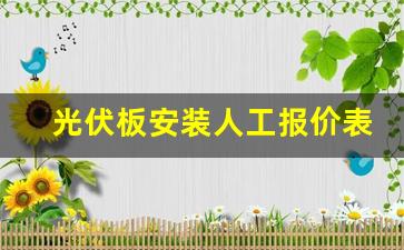 光伏板安装人工报价表,光伏一户一年补贴多少