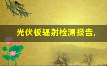 光伏板辐射检测报告,宅基地安装光伏算违建吗