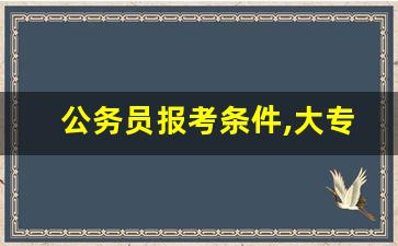 公务员报考条件,大专毕业怎么考公务员