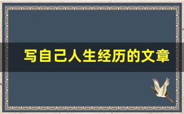 写自己人生经历的文章,分享个人经历与感悟的网站